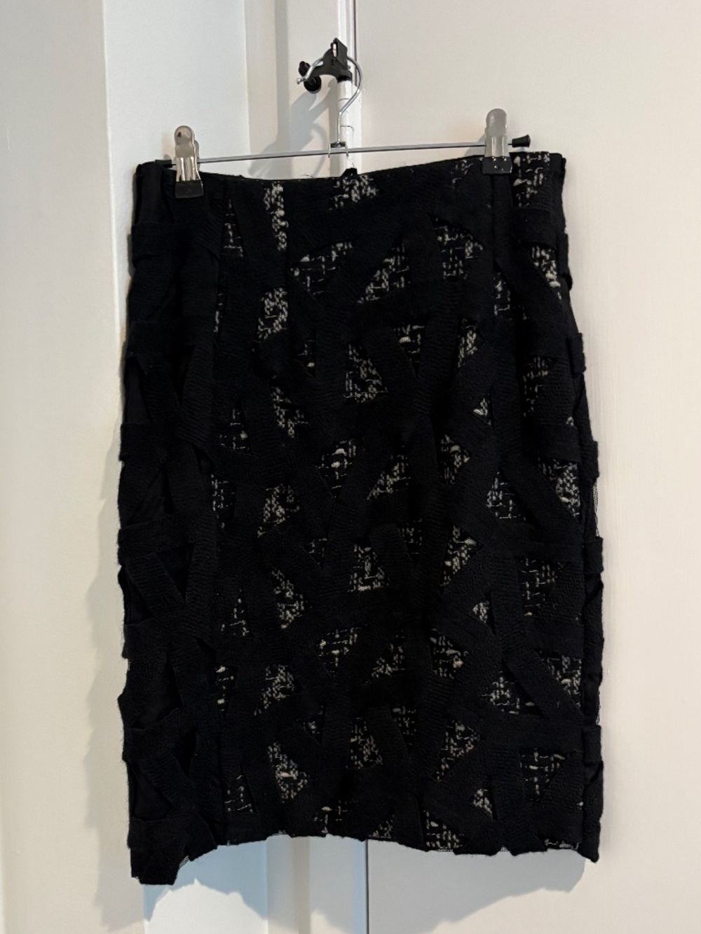AKRIS Techno Grid Wool & Silk Skirt - Size 4